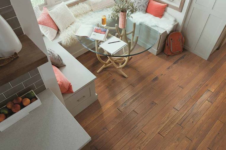 charming hardwood flooring in a cozy breakfast nook